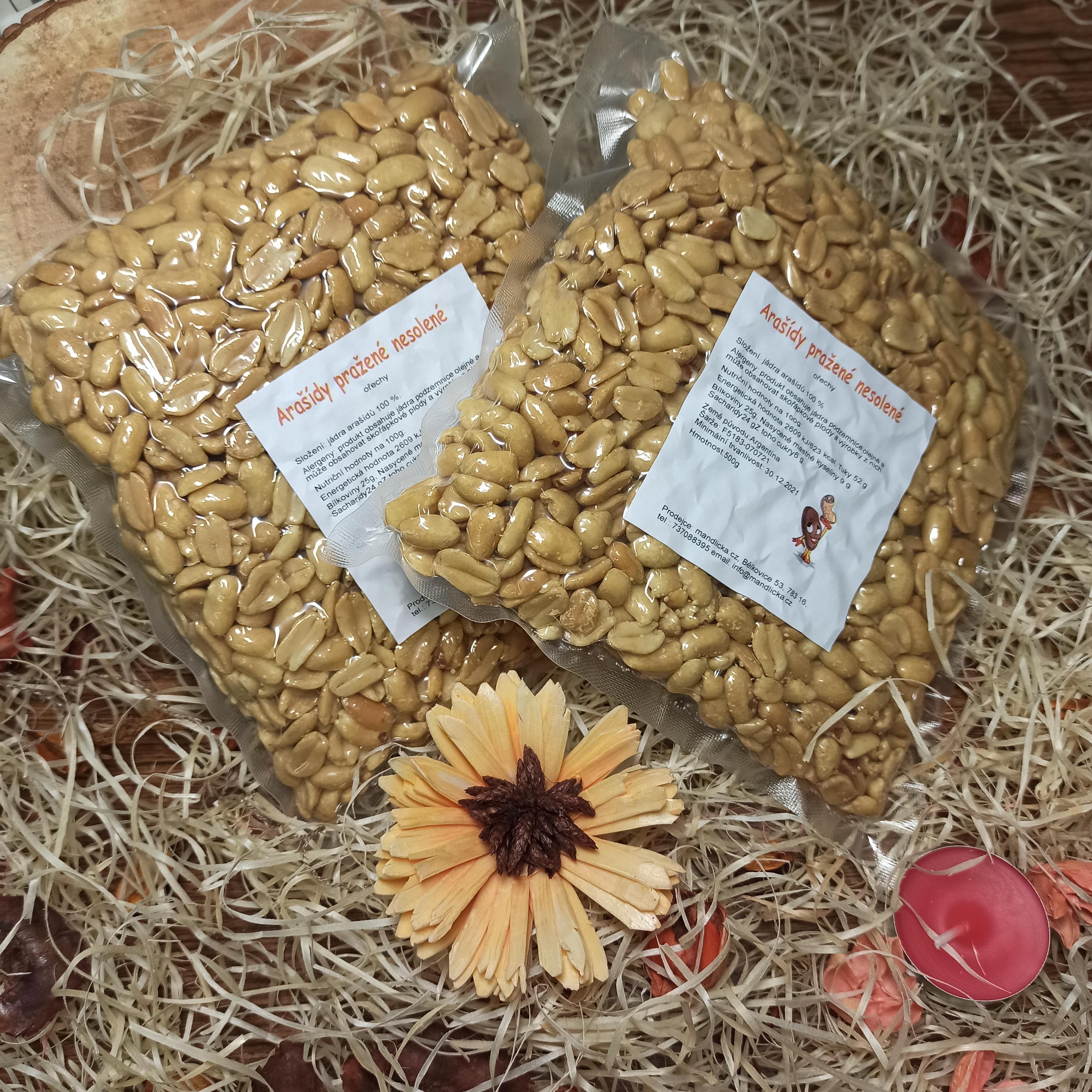 Arašídy loupané pražené nesolené 1kg