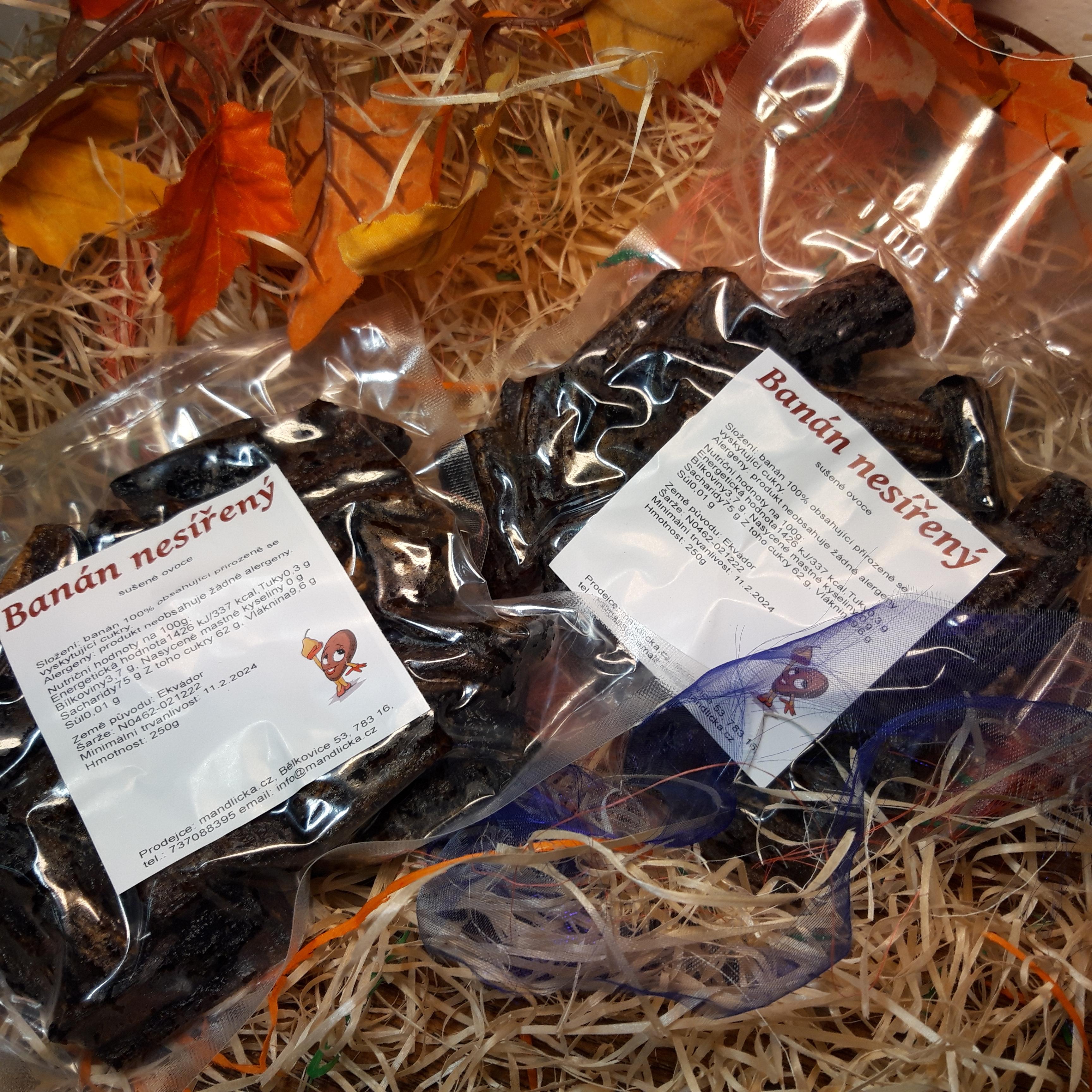 Banán kousky sušený nesířený bez přidaného cukru 250g