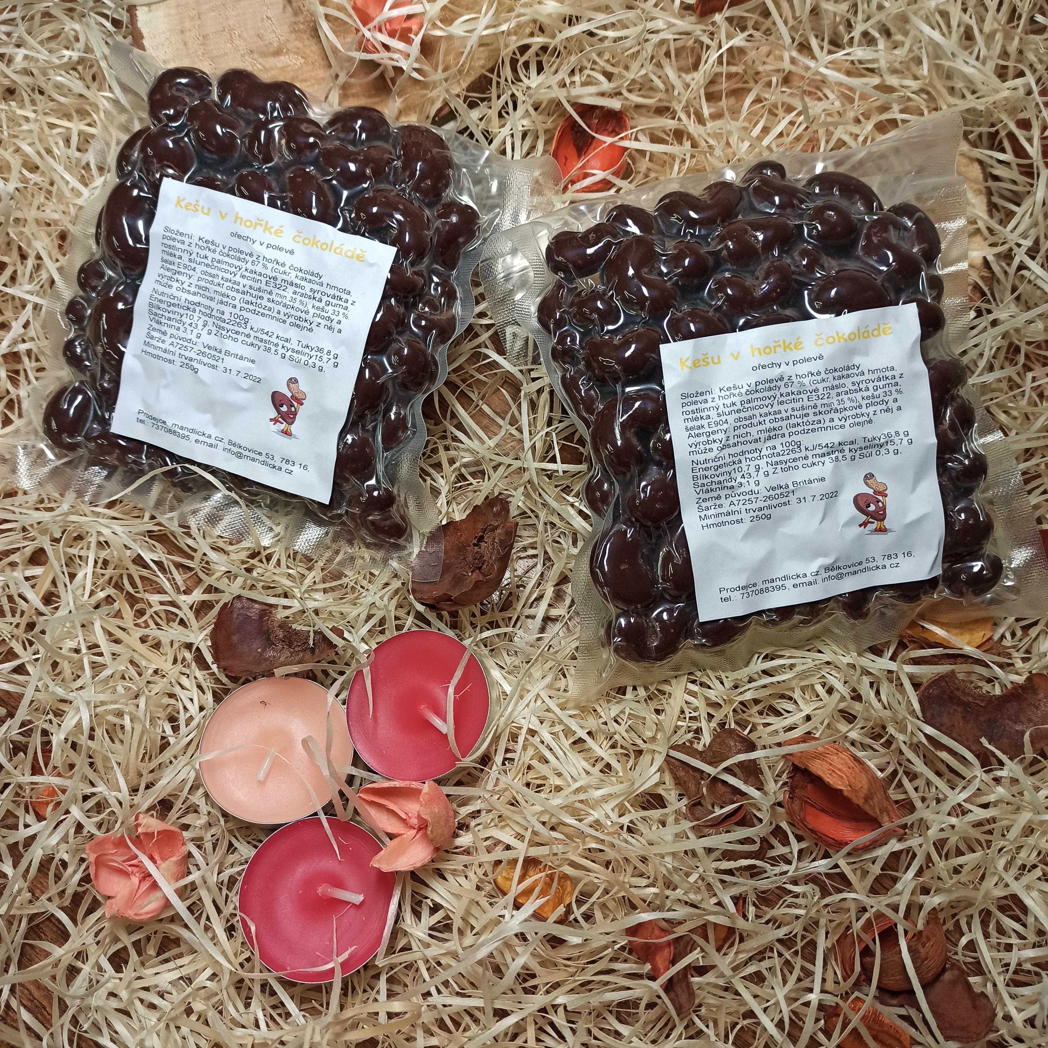 Kešu v polevě z hořké čokolády 250g