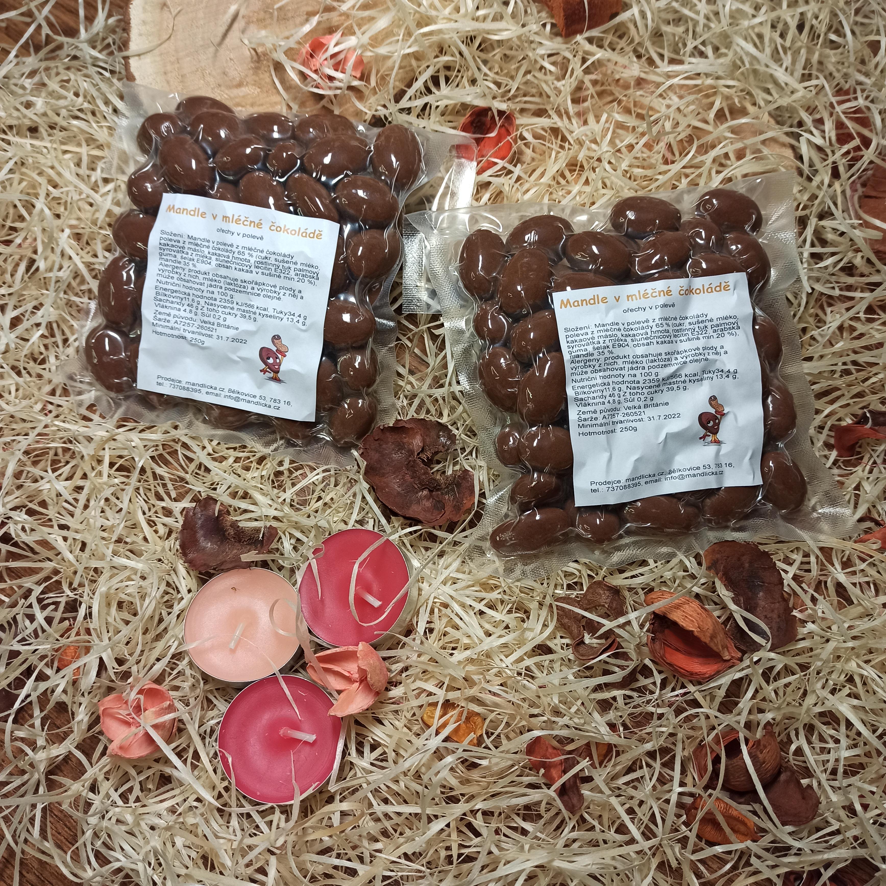 Mandle v polevě z mléčné čokolády 250g
